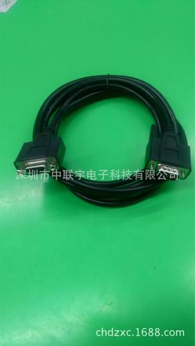 工厂定制 vga显示器连接线 母头带前螺母转公头特殊数据线材黑色